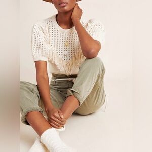 Anthropologie Stella Pardo Naia Cropped Sweater Tee Size S